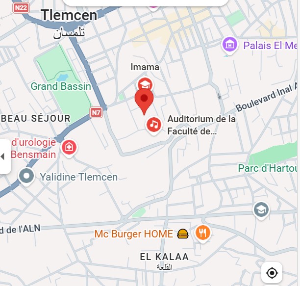 Carte Faculté de Médecine — Tlemcen